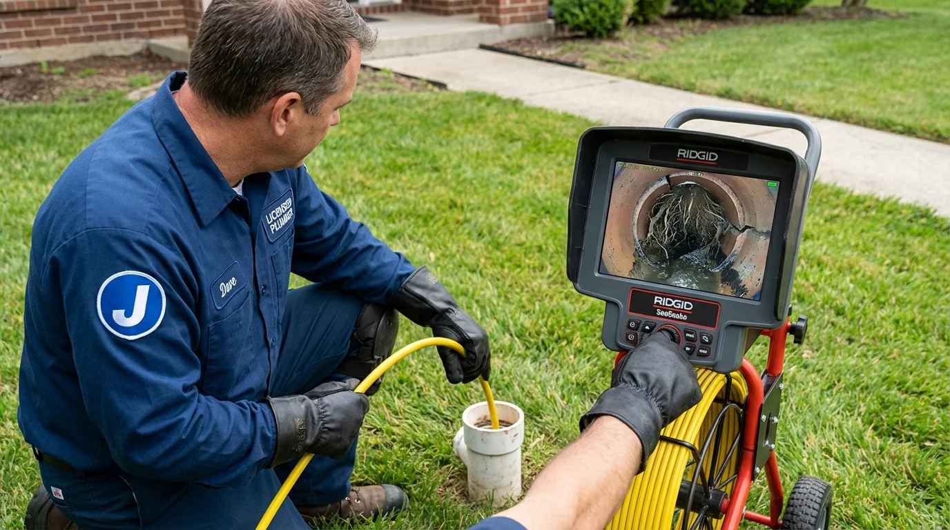 Sewer camera inspection being performed by Johns Plumbing LLC in Bonney Lake