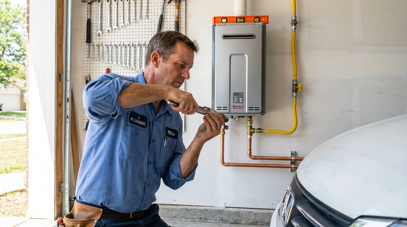 Tankless water heater installation by a Johns Plumbing LLC plumber in Bonney Lake